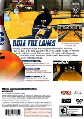 Brunswick Pro Bowling box cover back
